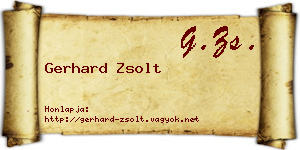 Gerhard Zsolt névjegykártya